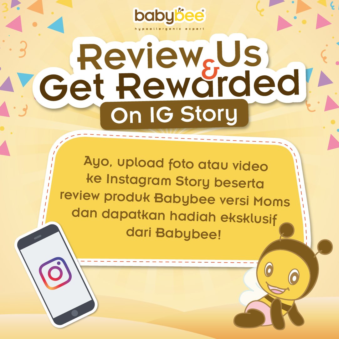 babybee_beecorp's tweet photo. Sudah punya koleksi dari produk Babybee belum, Moms? Kalau sudah, yuk ikutan #BabybeeReview di IG Story dan simak caranya pada gambar berikut ini ya.
Jika masih belum lengkap, silahkan tulis pertanyaan Moms di kolom komentar ya. https://t.co/MOb1Iv7D6b
