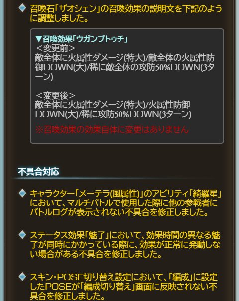 ノエル グラブル 11 12 月 16 45のアップデート 風メーテラ 召喚石ザオシェン アルセーヌ リング オブ サン最終 上限解放