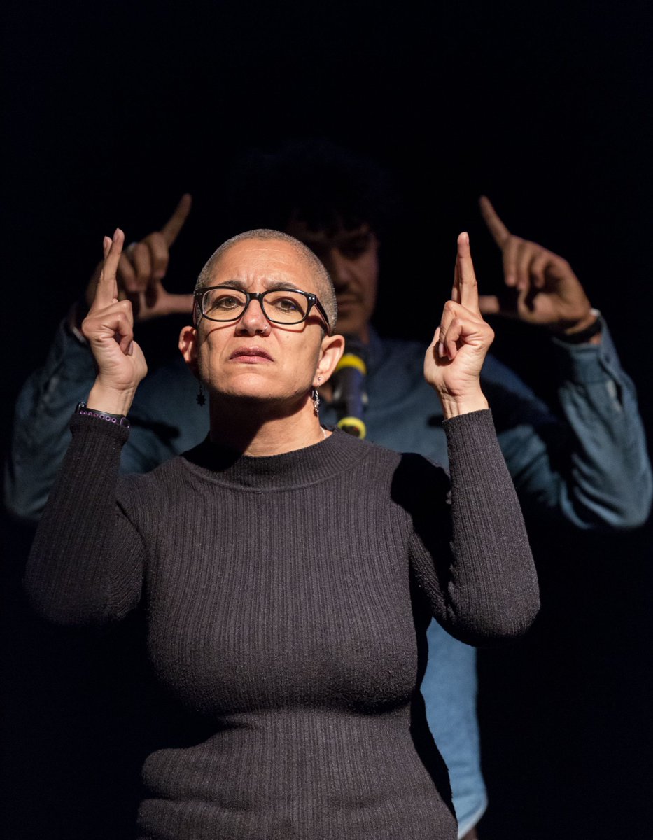 BhamLitFest's tweet photo. #Throwback to #BLF18! Some amazing poets came to the festival, and we love this photos of @RaymondAntrobus with his BSL interpreter during his performance of The Perseverance, captured by @ThePaulStringer. More photos: https://t.co/QDl7UBzxmf https://t.co/rClKosKPpB