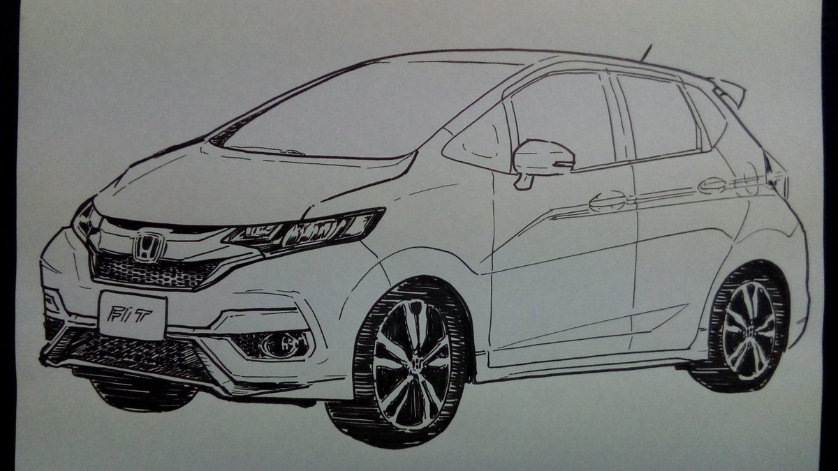 結城るい ホンダ Honda フィット ラクガキ ペン画 イラスト王国 イラスト通り アナログイラスト Fit