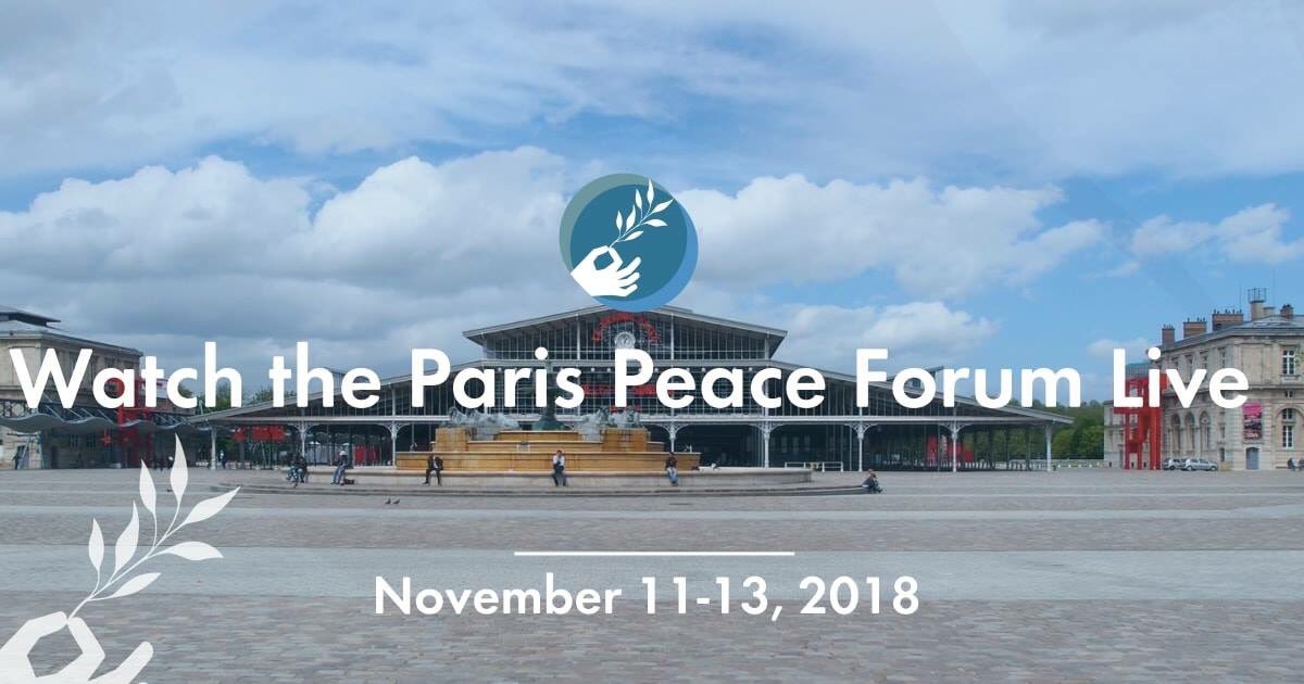 For the next 2 days at the <a href="/ParisPeaceForum/">Paris Peace Forum</a> #ParisPeaceForum