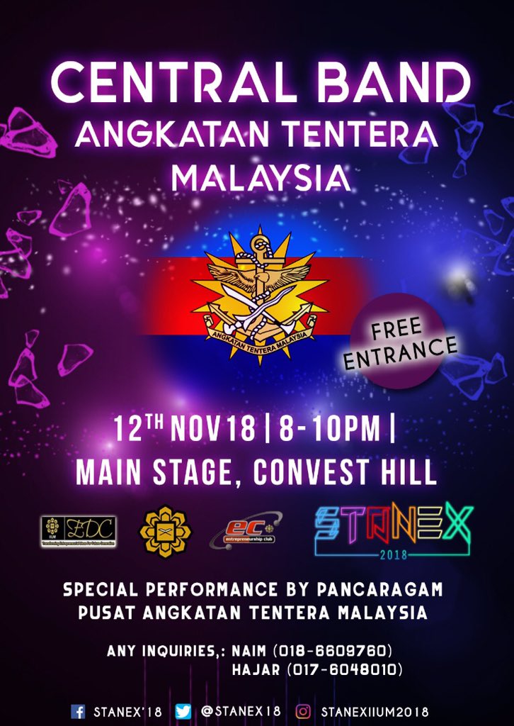 hananiharis_'s tweet photo. tak pernah tengok pancaragam live? or rindu zaman sekolah tengok band? so malamni jom datang main stage convest hill tgk performance dari ATM! mana tau ada jodoh helok 😍 #uia #convocation #stanex #foodfestival #band https://t.co/Ai3dnHZqzs