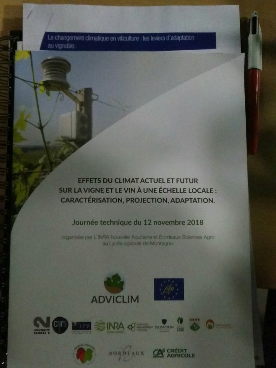 coutmar's tweet photo. Le changement climatique en viticulture journée technique restitution scientifique @LifeAdviclim Montagne Saint Emilion https://t.co/oozH3961XZ
