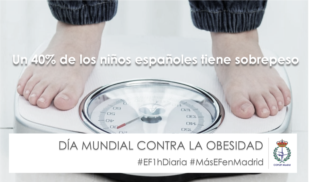 coplefmadrid's tweet photo. Los datos son alarmantes: Un 40% de los niños españoles tiene sobrepeso 🆘
En el DÍA MUNDIAL CONTRA LA OBESIDAD queremos recordar la importancia del #EjercicioFísico en los #HábitosSaludables de los más pequeños.
¡Por una 3ª hora de #EducaciónFísica!
#EF1hDiaria #MásEFenMadrid https://t.co/SAF0HDCWbj