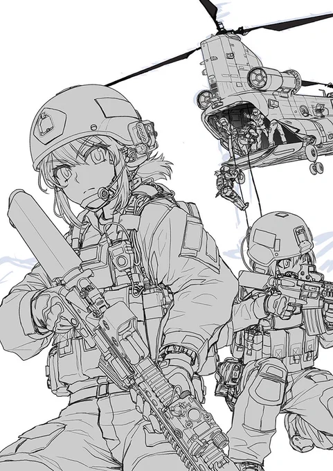 ティル@tillaresさんの「本管中隊」サークルの、
アメリカ陸軍ヘリボーン作戦解説!の表紙を担当しました。
今、絶賛に作業中です。
コミケの月曜日 西地区"な"ブロック-12bでお楽しみにね! 
