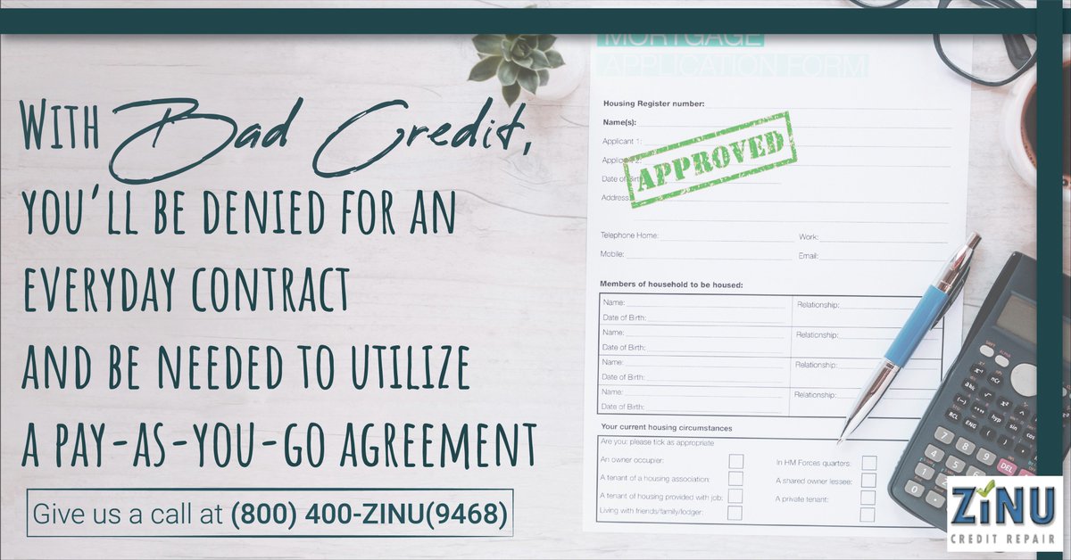 zinurepair's tweet photo. With bad credit you will be denied for an everyday contract and be needed to utilize a pay-as-you-go agreement..
#fixcreditonline #creditrepairhelp #badcreditrepair #creditscorerepaircompany #zinu
https://t.co/CU7PfLglCB https://t.co/RIMQ4c9VQi