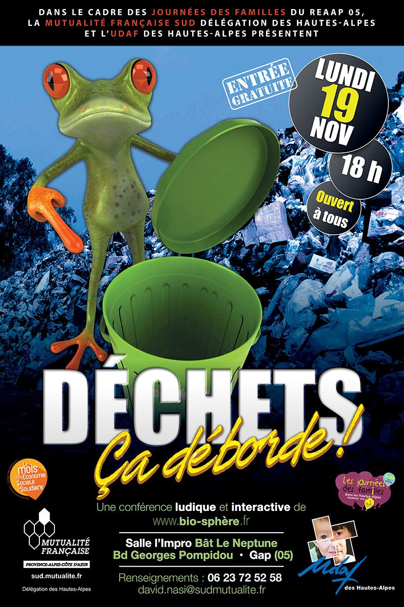 Lundi 19 novembre - 18h
#conférence #interactive et insolite : #Déchets, ça déborde !" organisée par la <a href="/MutualiteSud/">Mutualité Française Sud</a> et la ville de Gap
Plan d'accès : goo.gl/maps/iCzXGFx98…
+ d'infos : goo.gl/xRkpRj

#zerodechet #zerowaste #developpementdurable #sensibilisation #eedd