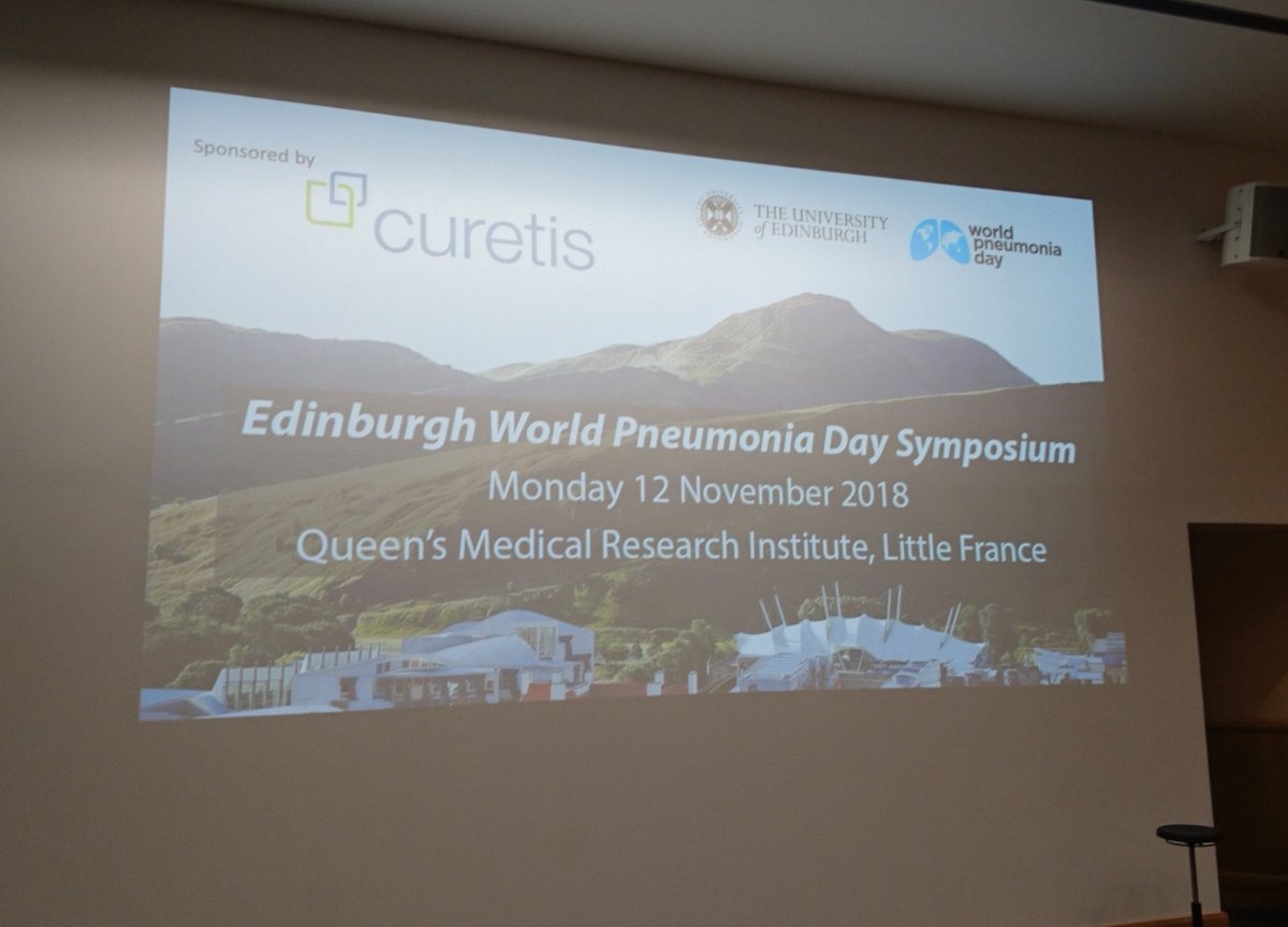 RESPIREGlobal's tweet photo. #WorldPneumoniaDay Symposium here in Edinburgh. Thanks to @edin_EID and @DebbyBogaert. Looking forward to hearing about global burden, ongoing research, potential vaccine improvements, prevention strategies and more. 
Every minute 2 children die from pneumonia #everybreathcounts https://t.co/RVbfYCUiuL