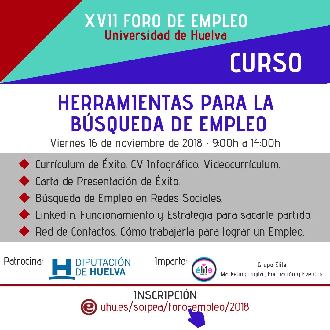 empleo_uhu's tweet photo. Os recordamos que si estáis interesados en los Talleres de Orientación Profesional del próximo día 14 de noviembre y no habéis obtenido plaza, podéis inscribiros para el próximo día 16 que se celebrarán de 9 a 14 h. https://t.co/DBMZN7tGQp #foro2018, #empleo, #universidad, https://t.co/ElWoy2OnrC