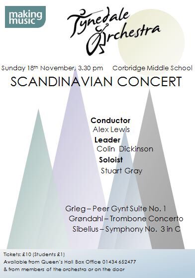 We are excited about our Scandinavian themed concert next Sunday! Grieg, Sibelius and Grondahl with our wonderful soloist -trombonist, Stuart Gray. #hexham #corbridge