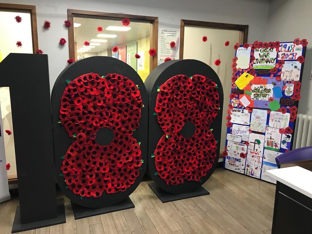 After our week of commemoration, we’re moving our poppy 100 into our reception for a little while longer.  #ThankYou100 #PoppyAppeal #RememberanceDay2018 <a href="/PoppyLegion/">Royal British Legion</a>