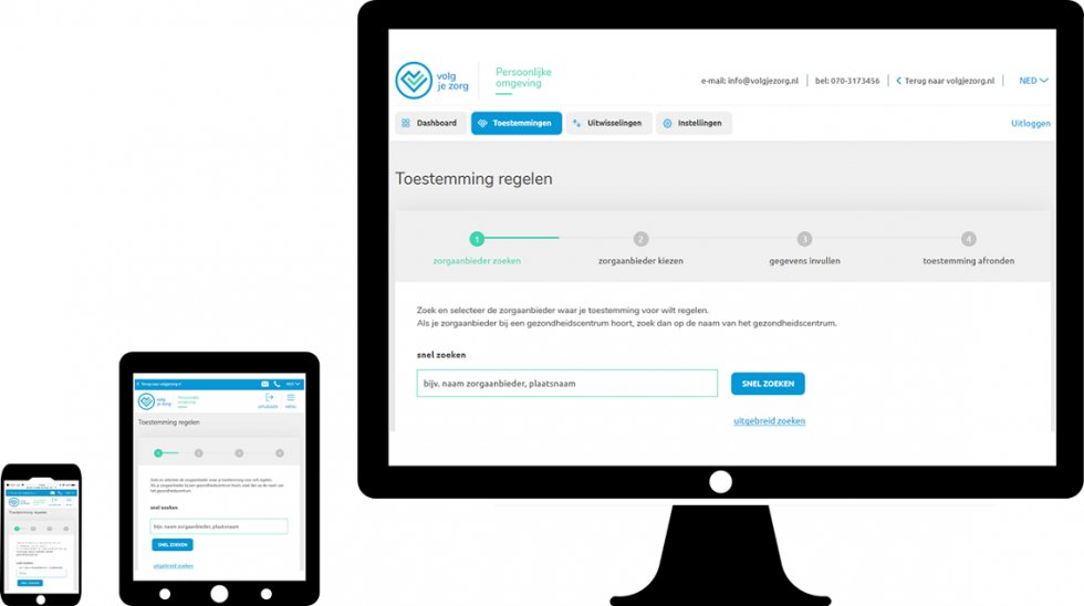 In je persoonlijke omgeving op Volgjezorg kun je jouw toestemming regelen en de uitwisseling van jouw medische gegevens volgen. Ook op je telefoon en tablet. Dat kon al, maar we hebben de weergave daarvan sterk verbeterd. Bekijk het zelf!
volgjezorg.nl/nieuws/ook-het….