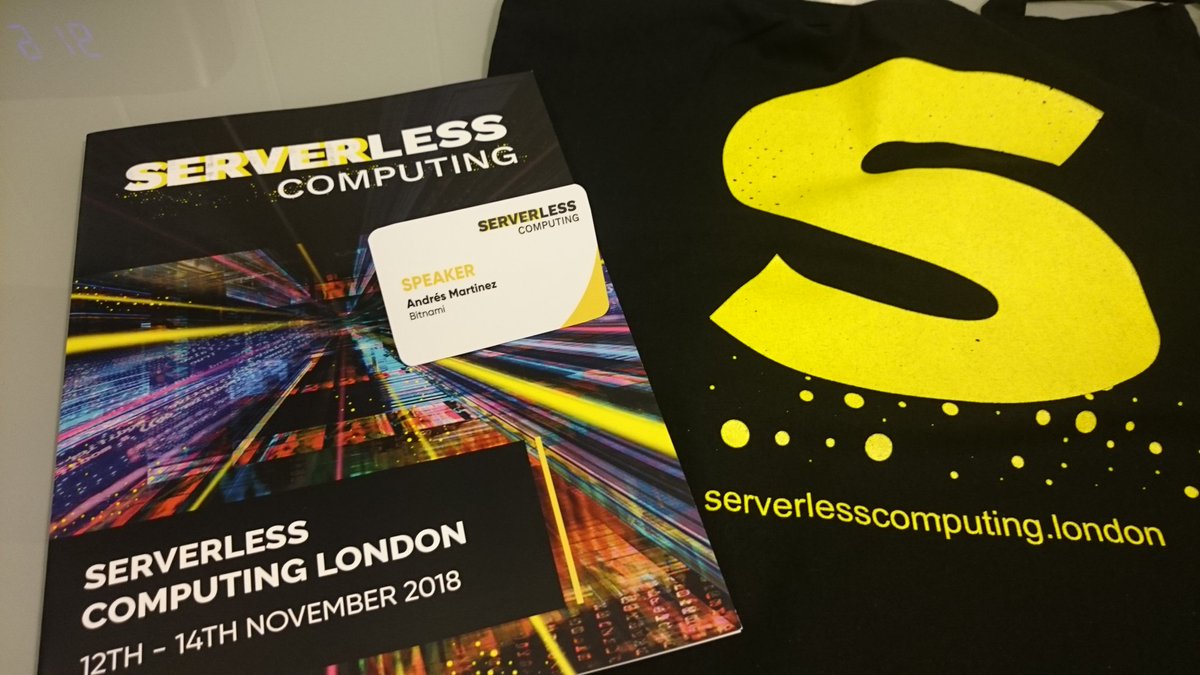 Andrés Martínez (@andresmgot) on Twitter photo Here at <a href="/S3rverless/">Serverless</a>! Ready to start! Tomorrow I'll be talking about #Serverless, #Kubeless and the K8s Service Catalog Here at <a href="/S3rverless/">Serverless</a>! Ready to start! Tomorrow I'll be talking about #Serverless, #Kubeless and the K8s Service Catalog