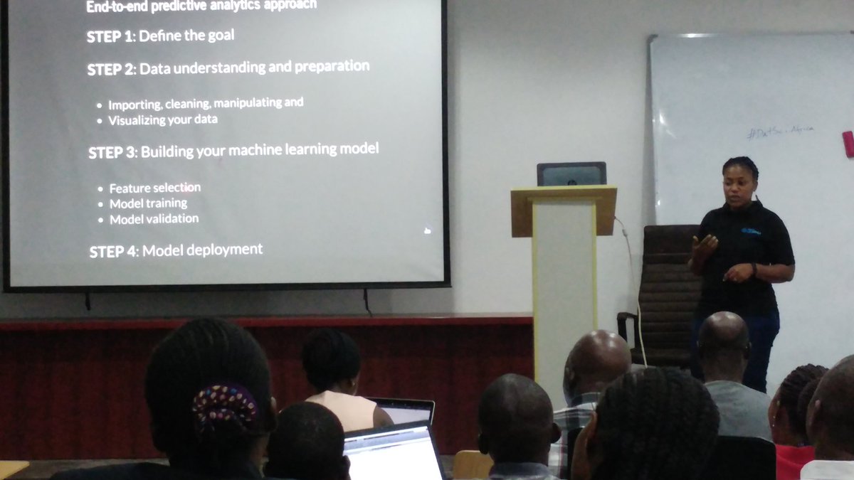 UNGlobalPulseUG's tweet photo. The data science pipeline! 
Always have a goal says @DMachuve from @NM_AIST at #DataSciAfrica #DSA2018 @AUSTNigeria https://t.co/CbNATNuVhT