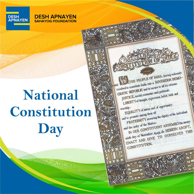DeshApnayen's tweet photo. #NationalConstitutionDay, also known as #SamvidhanDivas, is celebrated in India to commemorate the adoption of the Constitution of India.
Although, it came into effect on January 26, 1950.
#DeshApnayen
#ApathyToOwnership #AwareCitizen #India #AlertInformedAndActiveCitizen https://t.co/A72fK7J7Jw