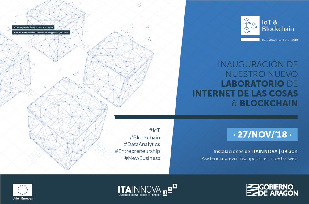 ITA_tecnologia's tweet photo. El 27 de noviembre en #Zaragoza 
Inauguración del IoT &amp; Blockchain ITAINNOVA Smart Lab https://t.co/0fHmOkqLWz vía @ITAINNOVA https://t.co/ciPEBQtNiK
