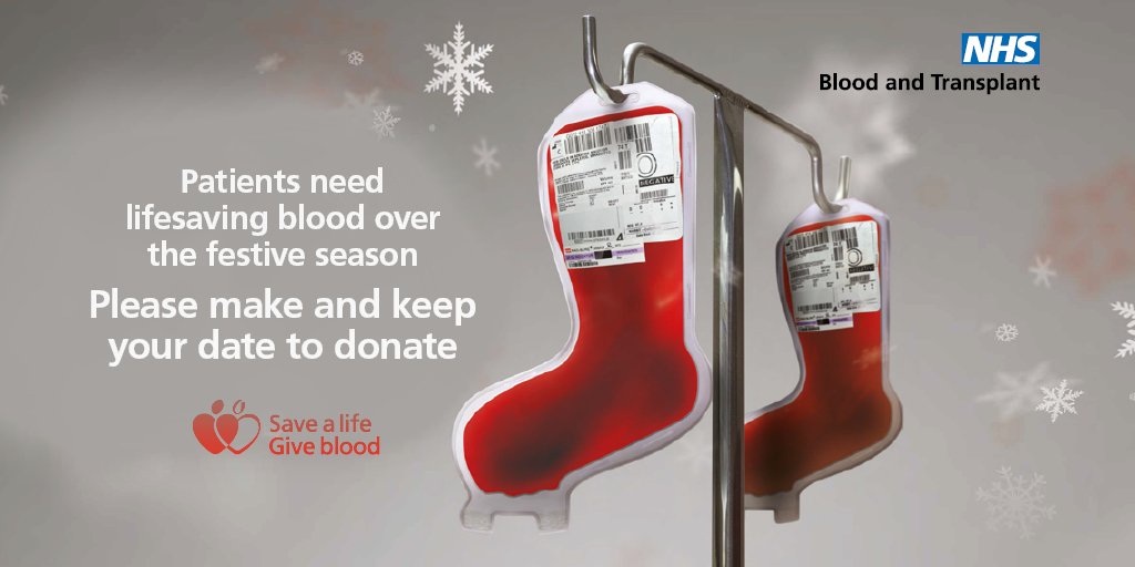 Blood is needed 365 days a year, and it’s especially important to keep stocks up over the winter. If you can, please DOnate. blood.co.uk