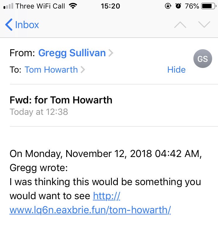 TCHowarth's tweet photo. @Grullivan I assume junk emails are have just levelled up 😂 https://t.co/4jHb13W2zs