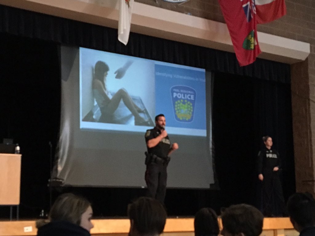 CardinalLegerSS's tweet image. #Lancers welcome Cst David Lewis and Cst Abbie Frape of @PeelCrimePrev to address vulnerability in youth issues like human trafficking and gang recruitment #LancerLearning