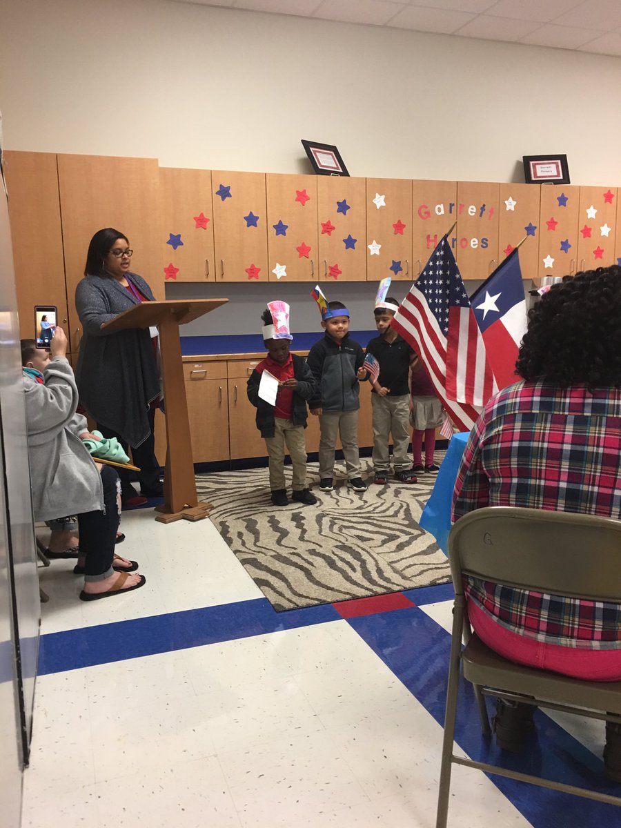 Garrett Primary celebrating our veterans on this chilly morning. Thank you Ms. Hall!