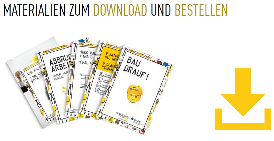 Kennen Sie schon unseren Download-Service auf der Website unseres Präventionsprogramms? Dort finden Sie unter anderem die lebenswichtigen Regeln für die unterschiedlichen Gewerke oder Flyer und Poster, anschaulich aufbereitet! bau-auf-sicherheit.de/service/materi…