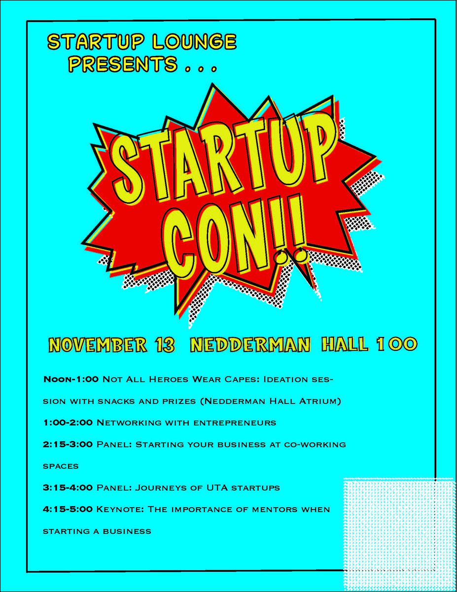 UTAStartup's tweet photo. #GEW2018 is in full swing! Join us tomorrow for our first @UTArlington StartupCon!! 12-5PM Nedderman Hall
#UTAStartupCon #MondayMotivation #MondayMorning #IEW2018 #NAW2018 #EpICMavs #Startups #Mavup #entrepreneurs #business https://t.co/A1TDhyurhc