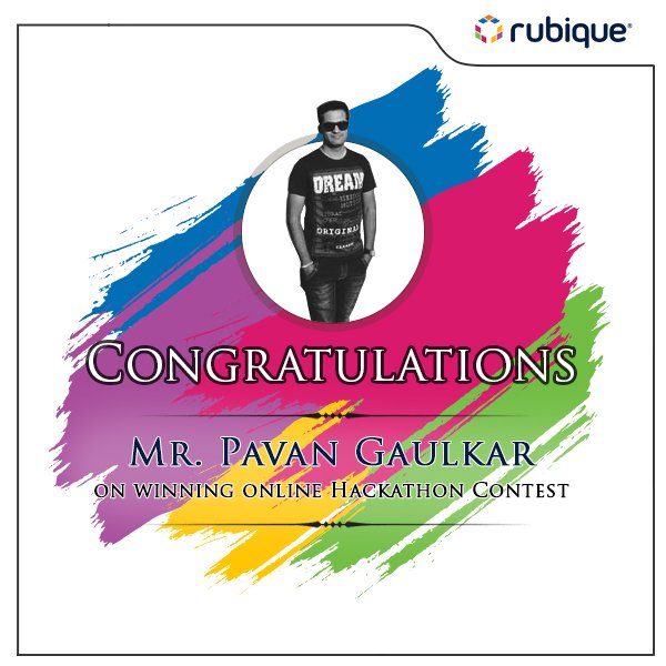 rubiquetech's tweet image. #ContestWinner The quest for finding 'The One' is over. Congratulations  @pavangaulkar14 on winning Online Hackathon Contest.
#FinHack #Think #Code #Repeat #Winner