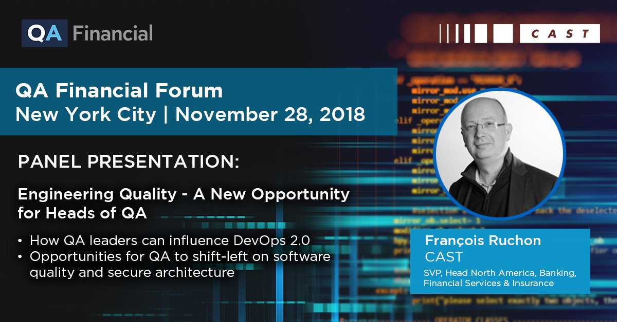 SW_Intelligence's tweet image. Don&apos;t be a turkey. Join us at the @QA_financial Forum the week after Thanksgiving to get fit and focused on how #QA can drive #SoftwareQuality in the #DevOps2.0 era hubs.ly/H0fvb720