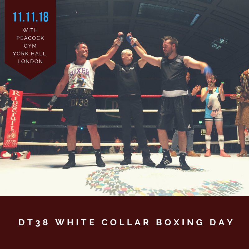 #DT38 White Collar Boxing in pictures #3: A sensational fundraising event at #YorkHall yesterday with @PeacockGym . Once again a huge thanks to our 24 brave competitors, sponsors & all to came to & supported this event to help us continue to raise awareness of #TesticularCancer