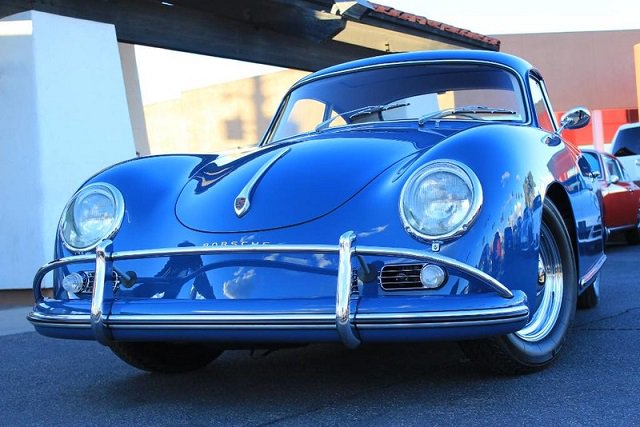 1959 Porsche 356A Sunroof Coupe-Benchseat -Aquamarine Blue. That it had a sunroof was pretty apparent from the initial ad picture. What was less clear was the wonderful red interior, but the biggest surprise came as I made my way through the pictures; there were  Benchseat!
