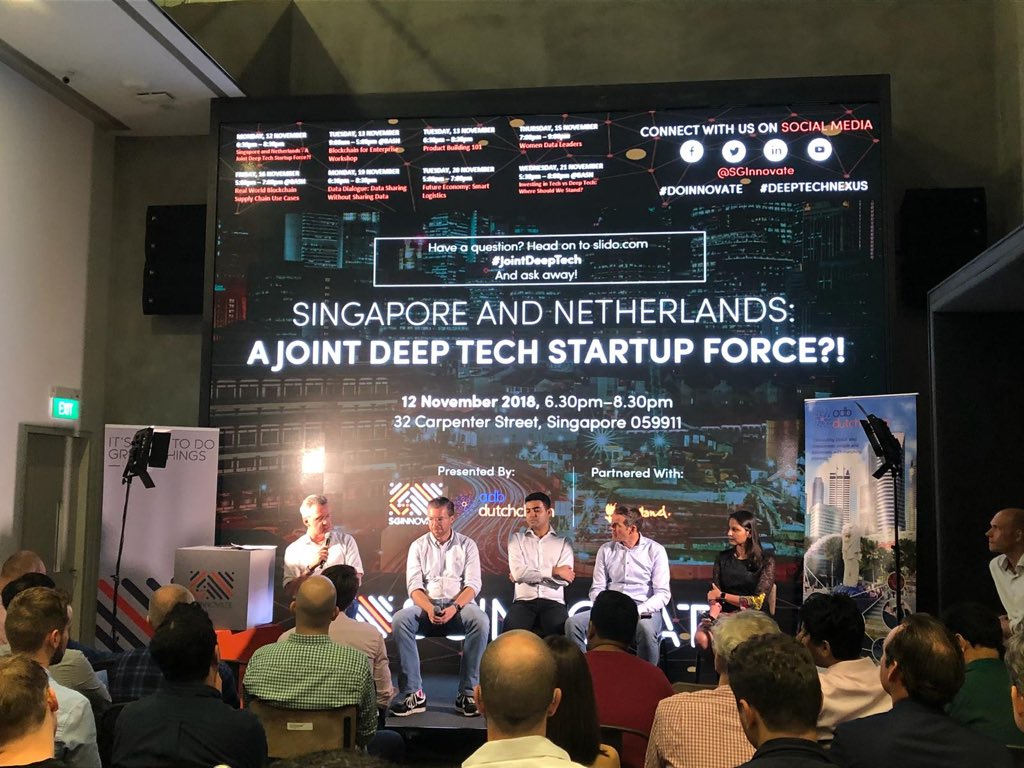 MargrietVonno's tweet photo. Start of @SGInnovate @DutchCham @NLinSingapore #fintech #startup event with @marloespomp and prince Dennis. Beyond the hype into new collaborations. 🇸🇬🇳🇱 thanks to @steveleonardSG https://t.co/aVH3ivqAqh