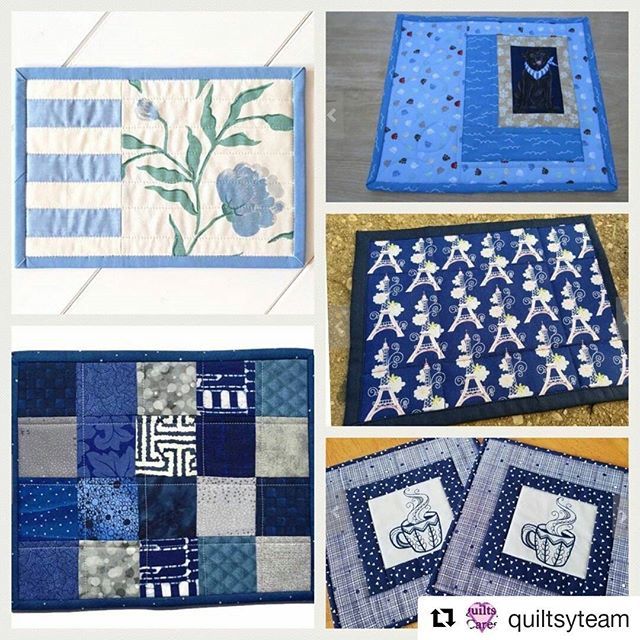 PatchworkMill's tweet image. Beautiful collection! Can you find out which one is mine? ::) #Repost @quiltsyteam ・・・
Mug Rug Monday Blues! #quiltsy #quiltsyteam #quiltsyhandmade #quilt #quilted #blue #mugrug #quiltedmugrug #etsy #etsyseller #etsysellersofinstagram #etsyshop #shop… ift.tt/2TbjQt4