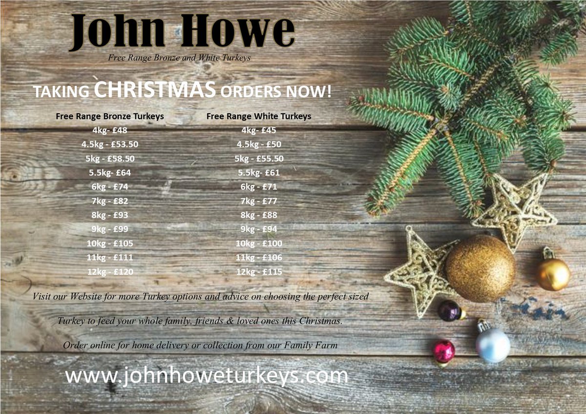 Order your #johnhoweturkey in time for #Christmas2018 today! #freerange #ChristmasIsComing #Christmaslunch #TurkeyTime #localbusiness #family johnhoweturkeys.com #homedelivery