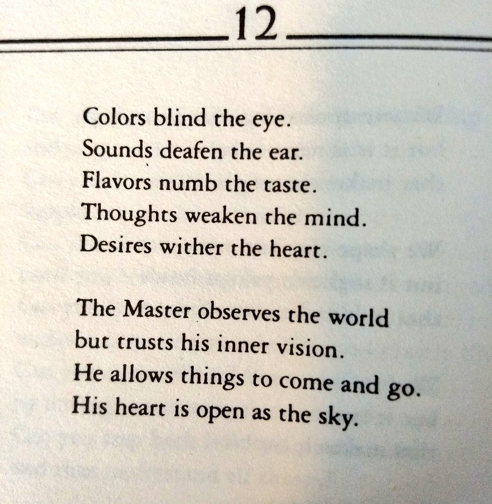 Lao-Tzu: Tao Te Ching

Chapter 12