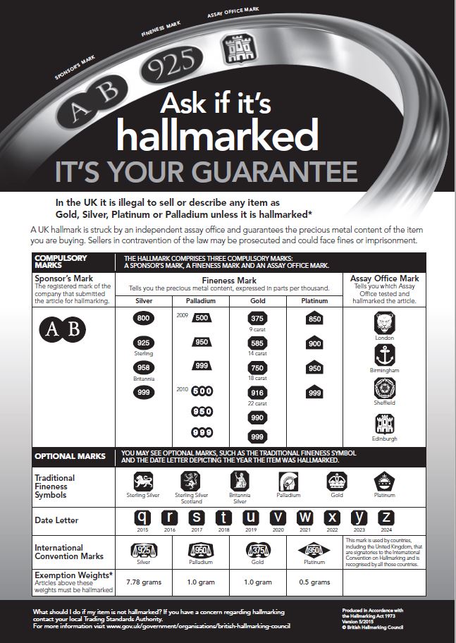EdinburghAssay's tweet image. Thinking of buying jewellery over the Christmas period? Precious metals (gold, silver, platinum &amp;amp; palladium) should be hallmarked over the required weight - if not, it may be a scam! Check out the dealer's notice below and remember, it's your right to ask! #hallmarking #jewellery