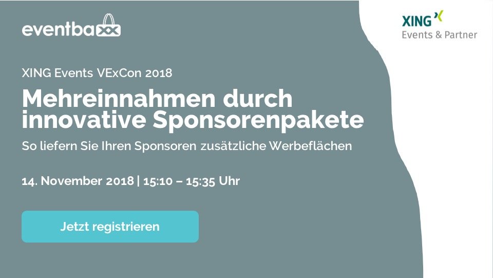 Fanomena_Events's tweet photo. Registriere Dich jetzt zu unserem Vortrag zum Thema "#Mehreinnahmen durch innovative #Sponsorenpakete" auf der diesjährigen @xingevents_gmbh VExCon: https://t.co/uk2RdzQART #vexcon #sponsor #eventtech #eventbaxx https://t.co/gvQ0FG3Fwi