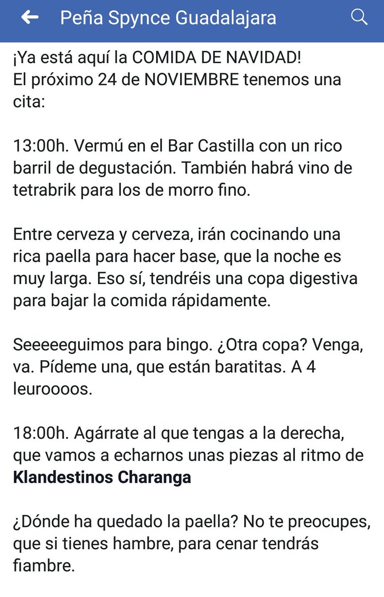 SpynceOficial's tweet photo. Ya tenemos toda la información para el segundo evento del 45 aniversario.

El 24 de NOVIEMBRE vermú, comida en el Castilla, @KLANcharanga y grupo (ROCK COLA) en el Cherno!

Toda la información en las imágenes 🍻🍻🍻 https://t.co/EEF4jsiya2