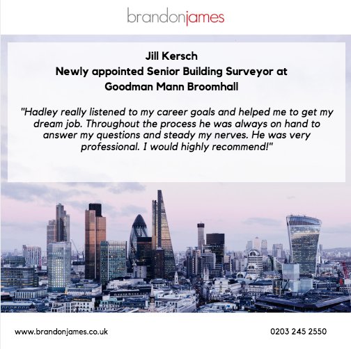 BrandonJamesJob's tweet image. A great testimonial... and another happy candidate.

#recruitment #construction #buildingsurveyor 

brandonjames.co.uk
