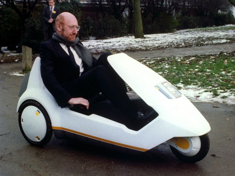 Can't do this thread without mentioning the Sinclair C5, in which a computers man tried to make an electric bicycle and it went terribly wrong on almost every level. Did u know: the chassis was made by Lotus. (then a successful F1 constructor)