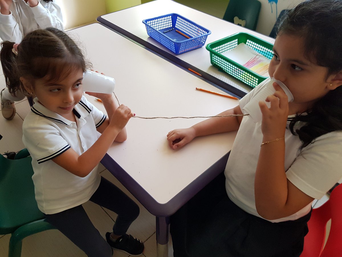 AWISDoha's tweet photo. Science in Y1's new IPC unit 'Look & Listen'. Exploring how sound travels, sounds waves and vibration. #AWISLearningCommunity #collaboration #Science #IPC https://t.co/r5qydznVhj