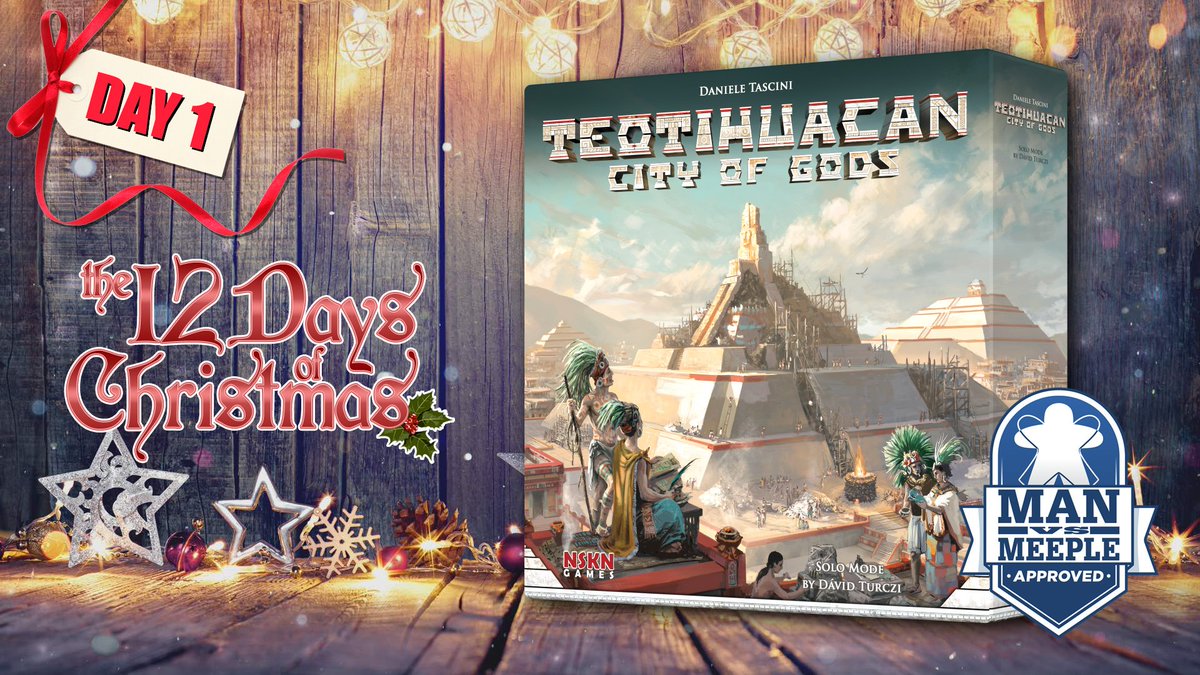 manvsmeeple's tweet image. The first game on the list for our "12 Days of Christmas" MvM Approved Giveaway is none other than the incredible Teotihuacan from @NSKNGames and Daniele Tascini. This game is beyond fantastic and should push all of the buttons for the enthusiast gamer in your family! #MvM12Days