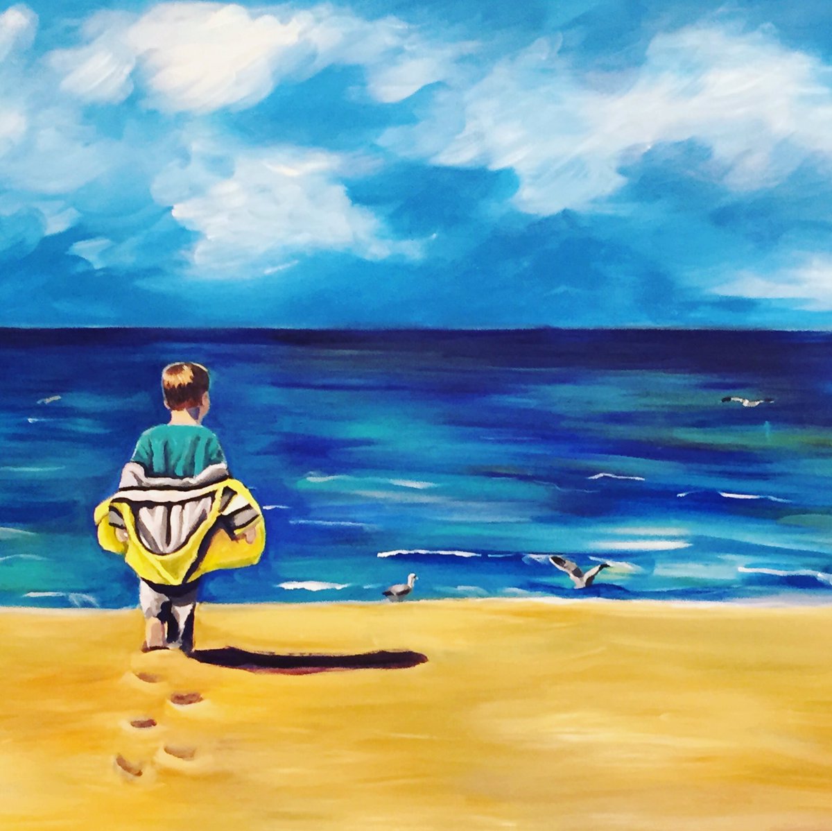 This was the first large painting that I sold over the weekend. Both I and the client got teary when she was purchasing it. She could see the love I put in it and I could see that she loved it.

Art can be about light, love and kindness. #art #painting #beach #MondayMotivation