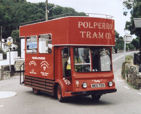 I implore you to enjoy this converted electric milk float which services a small Cornish village with "trams" - the Polperro Tram Co transports passengers from a bus stop and car park at Crumplehorn (I didn't make this up) down to the harbour.