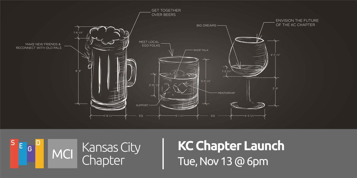 SEGDKC's tweet image. SEGD KC Chapter Launch &amp;amp; Happy Hour TOMORROW! - mailchi.mp/463689592cba/s…