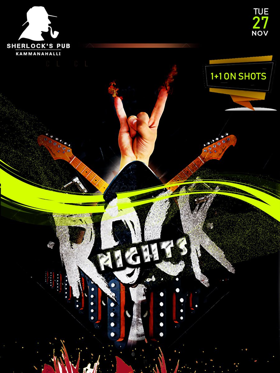 SherlocksPub2's tweet photo. Own your moment this Tuesday Night &amp; revel the euphoria with Rock Nights!
Get exclusive #BOGO 1+1 on shots!!
8pm onwards! 
Make your Reservations: 9986608422 https://t.co/YyPK4BL8Dn