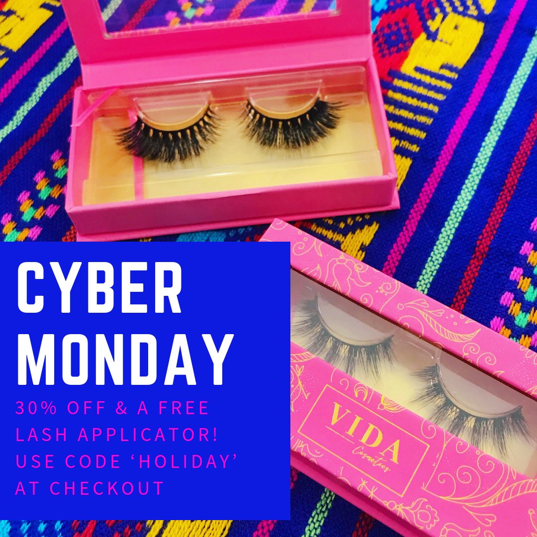 Vida_Cosmetics's tweet photo. Don’t miss out! #cybermonday #sale #lashes https://t.co/OrZBdkew2F