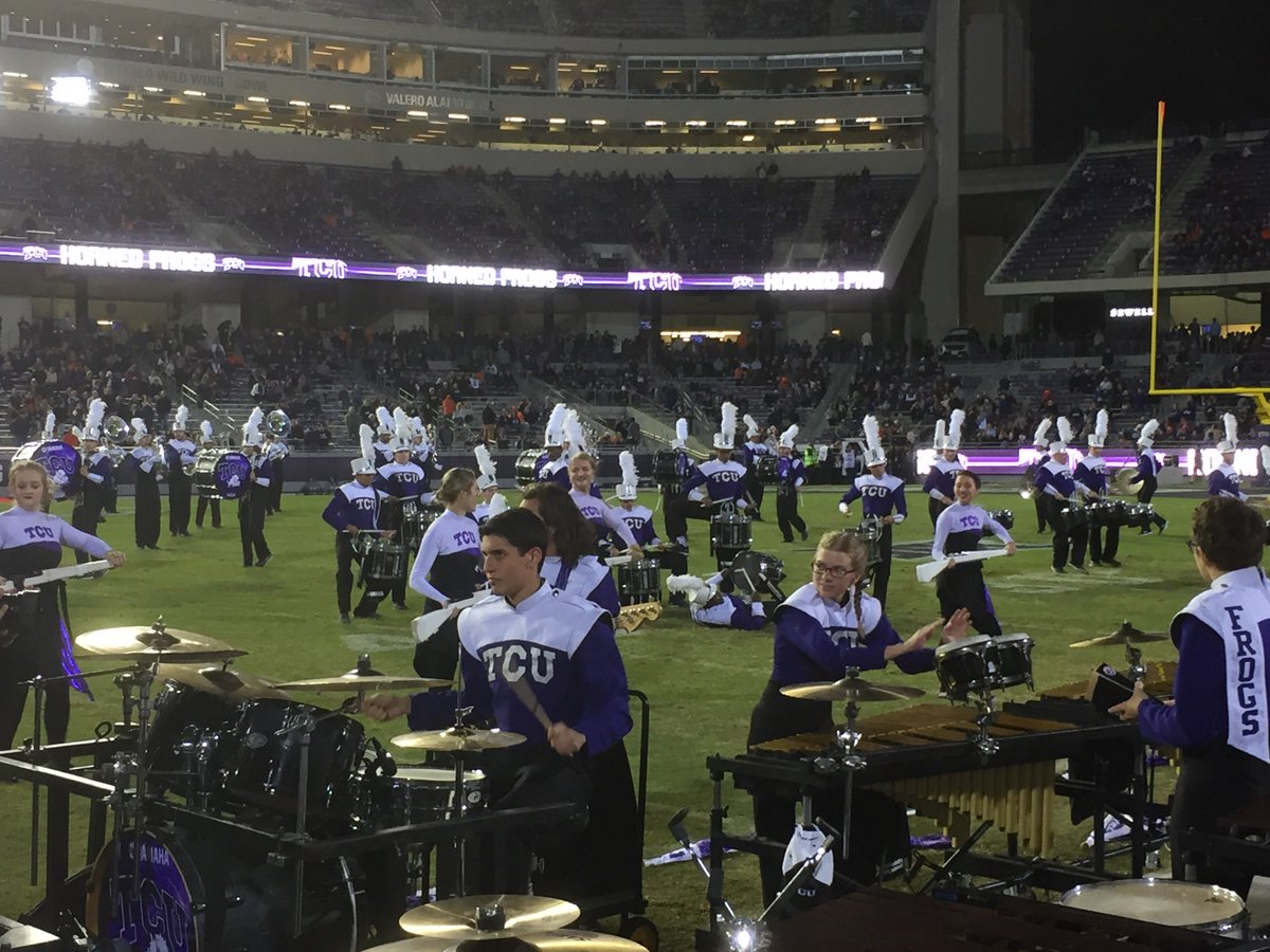 TCUPercussion's tweet photo. Great last regular season game FROGS! @tcuband @TCUFineArts #GoFrogs https://t.co/slPPN1cNjN