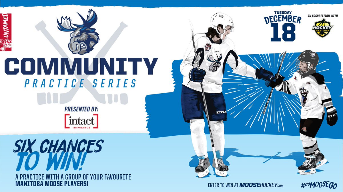 ManitobaMoose's tweet photo. Have you entered your team to win a practice with #MBMoose Players yet?
Winners will be chosen on Dec. 10
Enter Here: https://t.co/uZ2HIzWzSy
#GoMooseGo | #CommunityPracticeSeries https://t.co/8Mgy7LcrXx