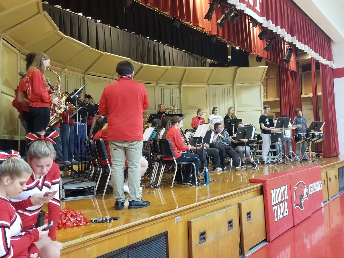 cjeilers's tweet photo. North Tama pep band playing right before @NTRedhawks tips off against Waterloo Christian. Ladies first! https://t.co/1HAJ28k72m