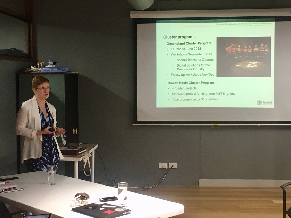 Thank you to @GrowingQld #Queensland Department of State #Development’s Allison Bambrick for letting the <a href="/Unearthed_S/">Unearthed</a> #Accelerator cohort know about their initiatives and opportunities for #startups and #METS companies